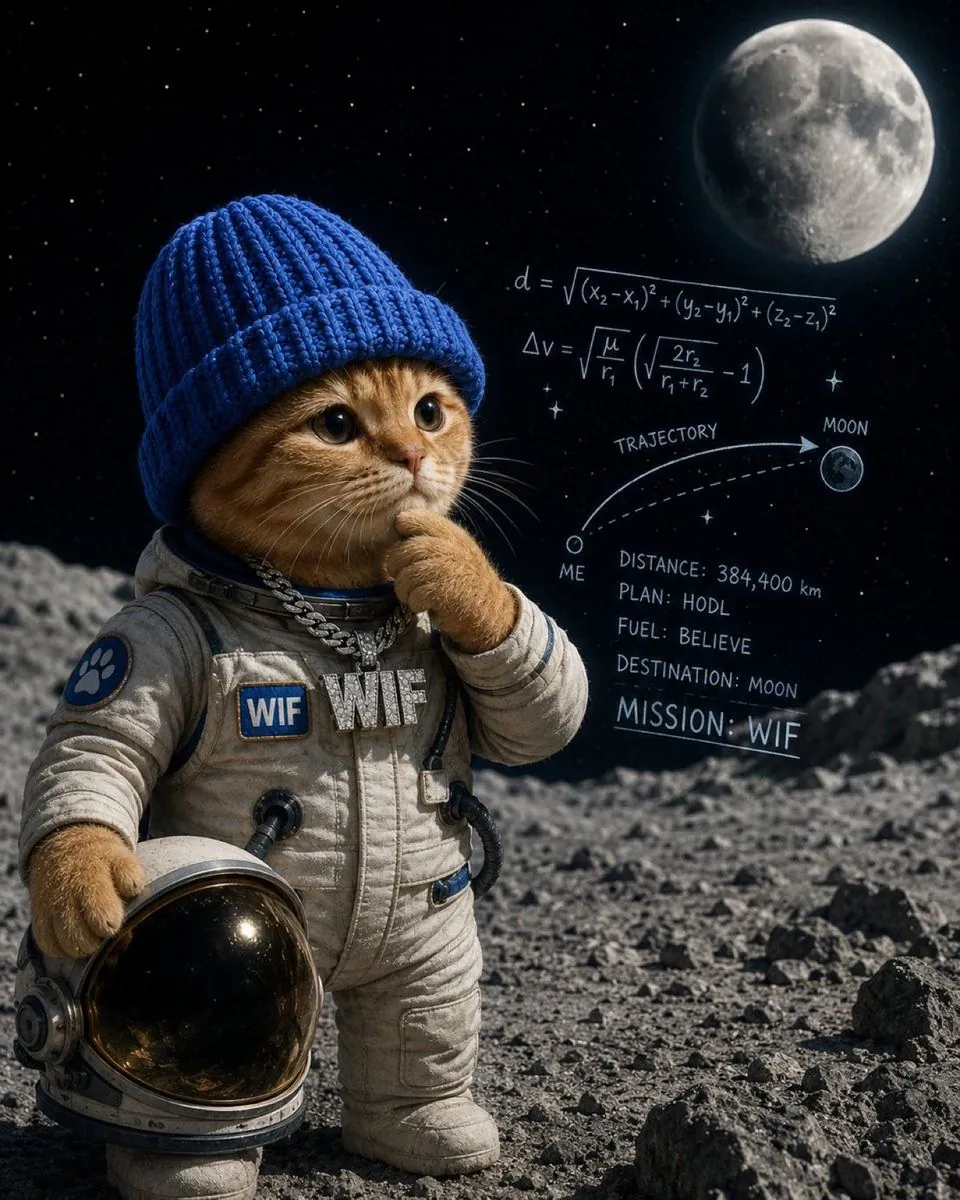 catwifhat meme — cat on moon