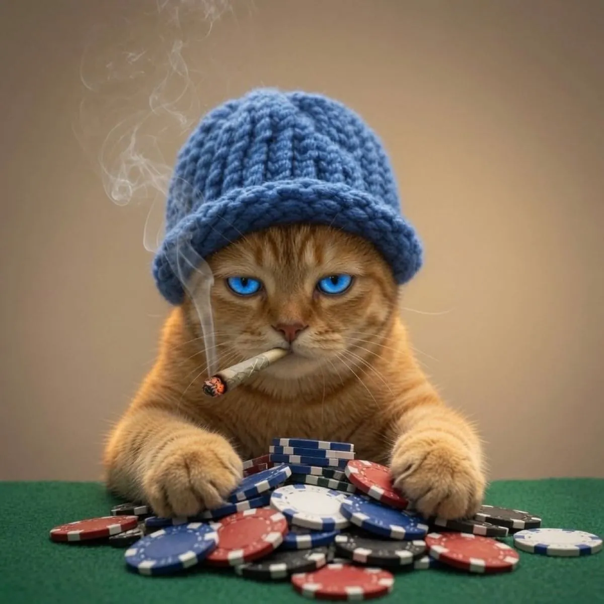 catwifhat meme — cat poker