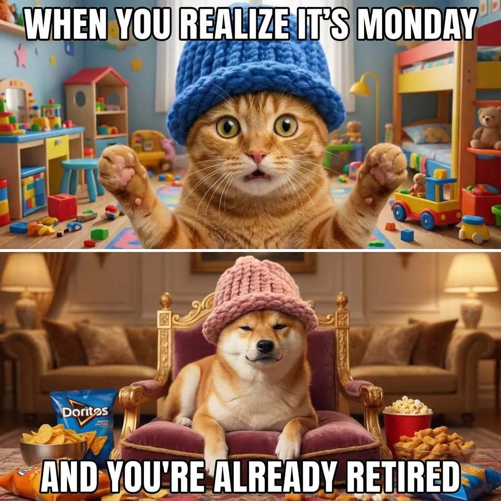 catwifhat meme — monday cat retired wif