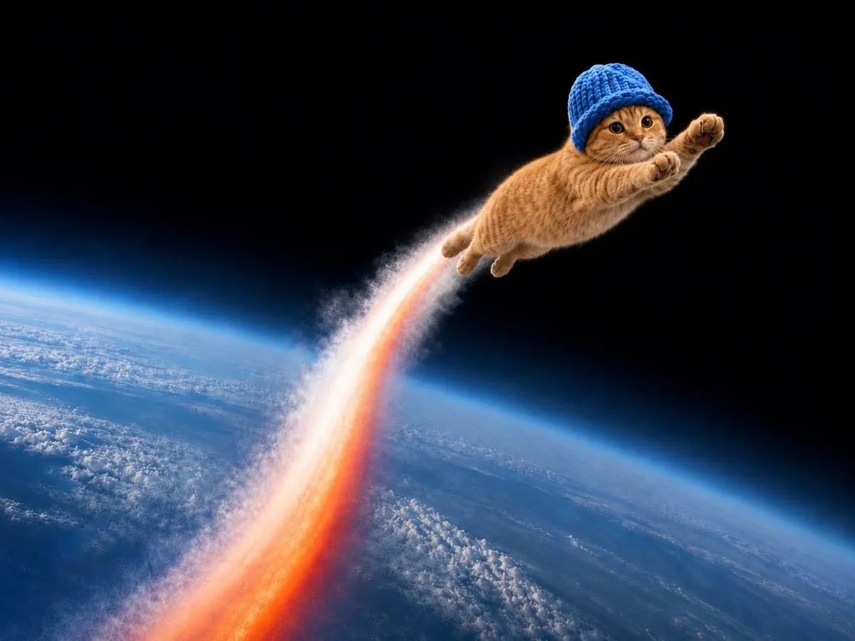 catwifhat meme — rocket cat