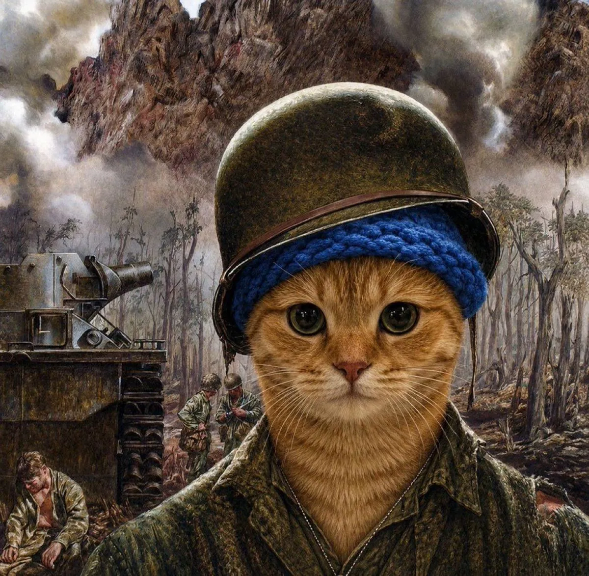 catwifhat meme — trench cat